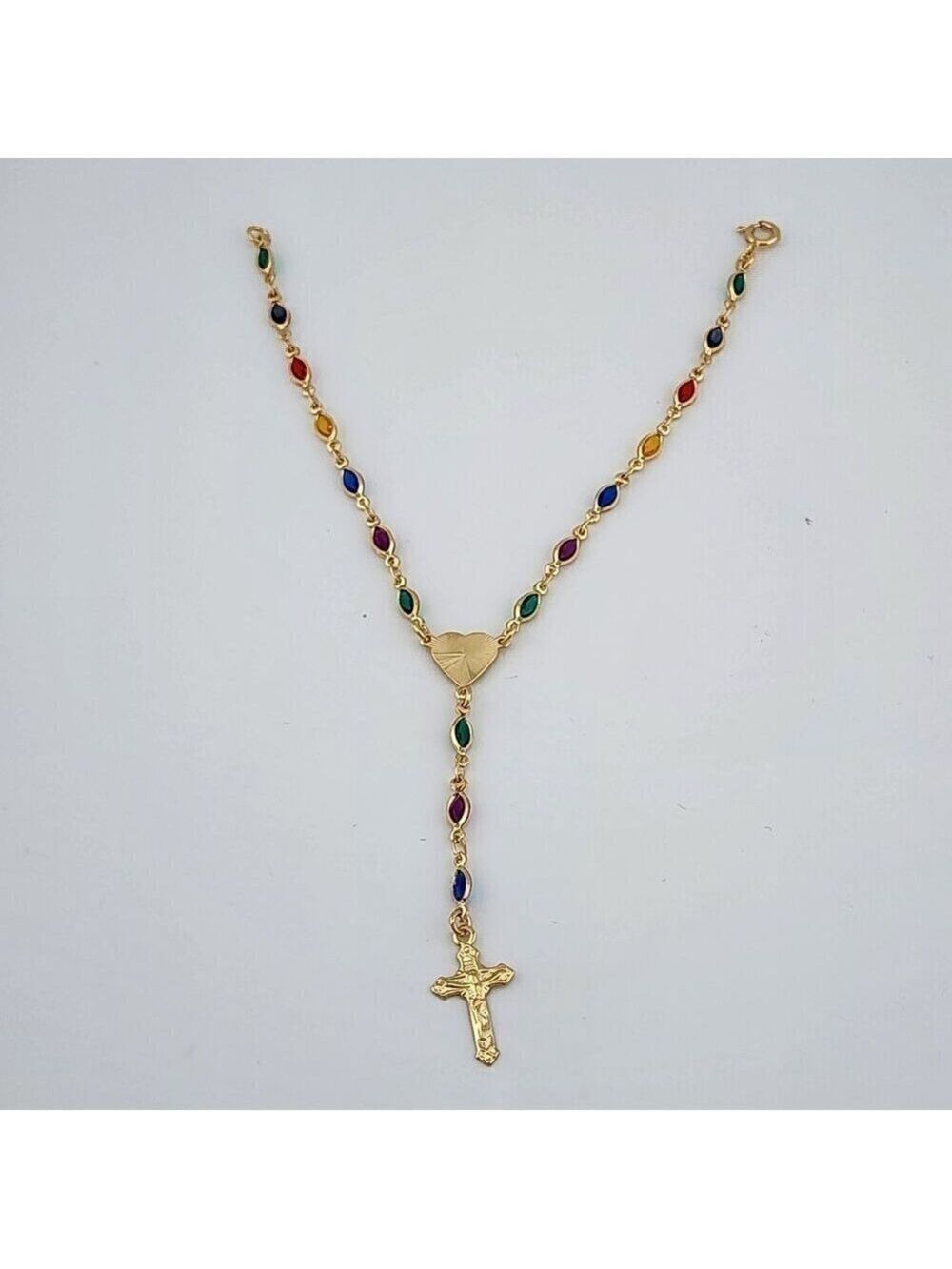 Brand New Brazilian 18k Gold Filled Heart Cross Bracelet